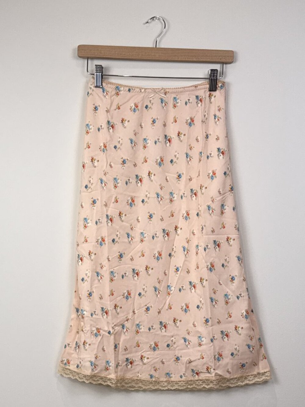 Topshop Womens Pink Floral Vintage Lace Trim 90s Bias Midi Skirt US 2 4 6 8 NWT